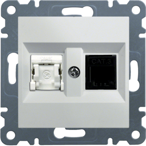 GNIAZDO KOMPUTEROWE RJ11/12 + RJ45 BIAŁY LUMINA - HAGER - WL2210