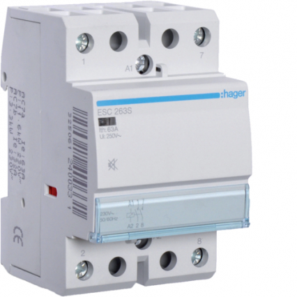STYCZNIK CICHY 2NO 63A 230V AC. - HAGER - ESC263S