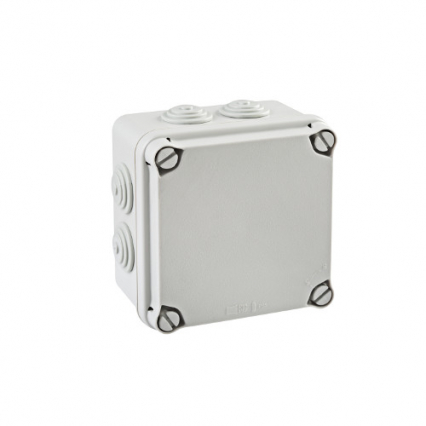 PUSZKA NATYNK 121x121x68MM Z DŁAWICAMI 7XM25 IP65 SZARY  POKRYWA PEŁNA LIGHT - PCE - EV-111