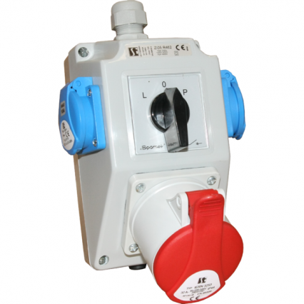 ZESTAW INSTALACYJNY 32A 3P+N+PE, 2P+PE DŁAWNICA DW 21 PRZEŁĄCZNIK L-0-P ZI05\R461 - SPAMEL - ZI05\R461