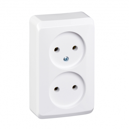 GNIADO PODWÓJNE BEZ UZIEMIENIA N/T IP20 BIAŁY PRIMA - SCHNEIDER ELECTRIC - WDE001040