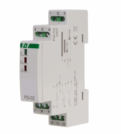 Przetwornik sygnału "ciągły na impuls" PSI-02 230V montaz na szynie DIN - F&F - PSI-02-230V