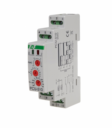 Przekaźnik czasowy, styk: 2xNO/NC 230V - F&F - PCU-510DUO