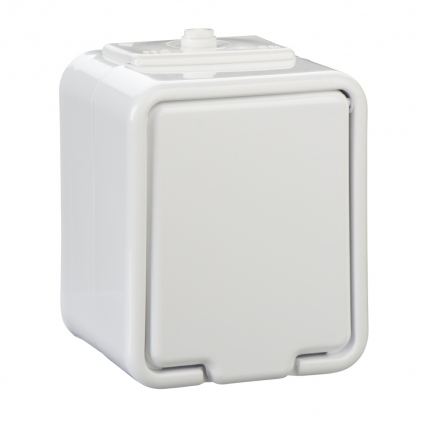 GNIAZDO POJEDYNCZE "SCHUKO" Z PRZESŁONĄ N/T IP44 BIAŁY CEDAR - SCHNEIDER ELECTRIC - GWN140PC01
