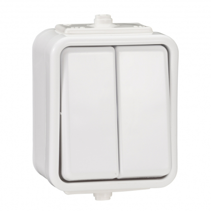ŁĄCZNIK PODWÓJNY HERMETYCZNY IP44 10AX 250V BIAŁY CEDAR - SCHNEIDER ELECTRIC - WNT500C01