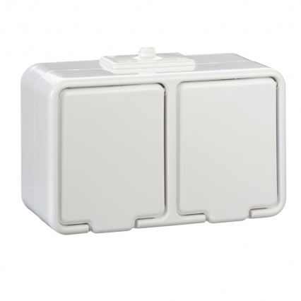 GNIAZDO PODWÓJNE "SCHUKO" Z PRZESŁONAMI N/T IP44 BIAŁY CEDAR - SCHNEIDER ELECTRIC - GWN240PC01