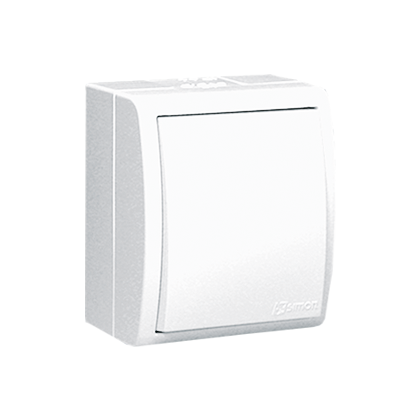 ŁĄCZNIK POJEDYNCZY BRYZGOSZCZELNY ZACISKI ŚRUBOWE 10AX 250V IP54 BIAŁY AQUARIUS - KONTAKT SIMON - AQW1/11