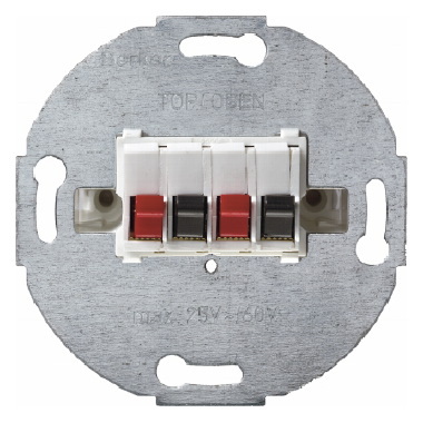 MECHANIZM GNIAZDA GŁOŚNIKOWEGO STEREOFONICZNEGO PODWÓJNEGO BIAŁY ONE.PLATFORM - HAGER - 457309