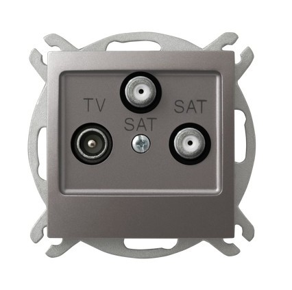 GNIAZDO ANTENOWE RTV-SAT Z DWOMA WYJŚCIAMI SAT 1.5DB TYTAN IMPRESJA - OSPEL - GPA-Y2S/m/23