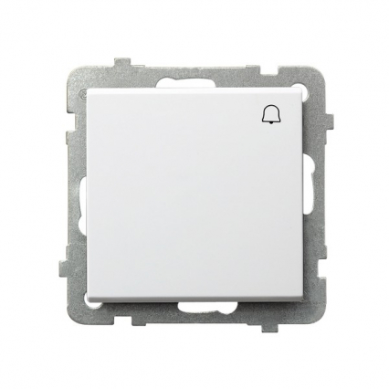ŁĄCZNIK ZWIERNY DZWONEK ZACISKI AUTOMATYCZNE 10AX 250V IP20 BIAŁY SONATA - OSPEL - ŁP-6R/m/00