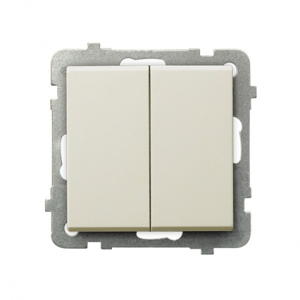 ŁĄCZNIK ŚWIECZNIKOWY ZACISKI AUTOMATYCZNE 16AX 250V IP20 ECRU SONATA - OSPEL - ŁP-2R/m/27