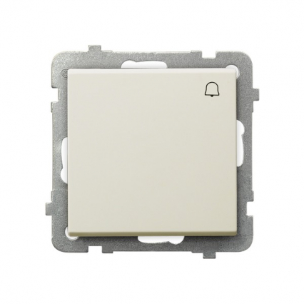 ŁĄCZNIK ZWIERNY DZWONEK ZACISKI AUTOMATYCZNE 10AX 250V IP20 ECRU SONATA - OSPEL - ŁP-6R/m/27