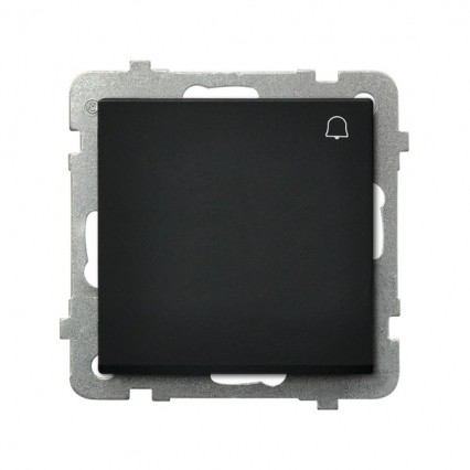 ŁĄCZNIK ZWIERNY DZWONEK ZACISKI AUTOMATYCZNE 10AX 250V IP20 CZARNY METALIK SONTA - OSPEL - ŁP-6R/m/33