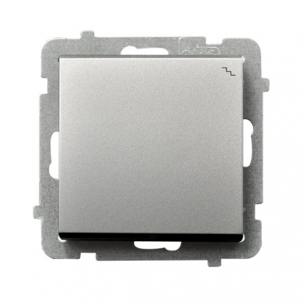 ŁĄCZNIK SCHODOWY POJEDYNCZY ZACIŚKI AUTOMATYCZNE 16AX 250V IP20 SREBRNY MAT SONATA - OSPEL - ŁP-3R/m/38