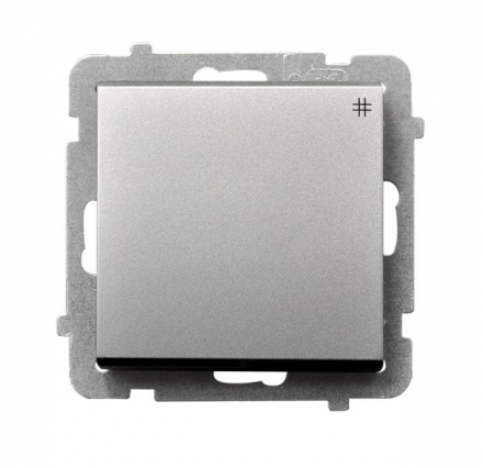 ŁĄCZNIK KRZYŻOWY ZACISKI AUTOMATYCZNE 16AX 250V IP20 SREBRNY MAT SONATA - OSPEL - ŁP-4R/m/38