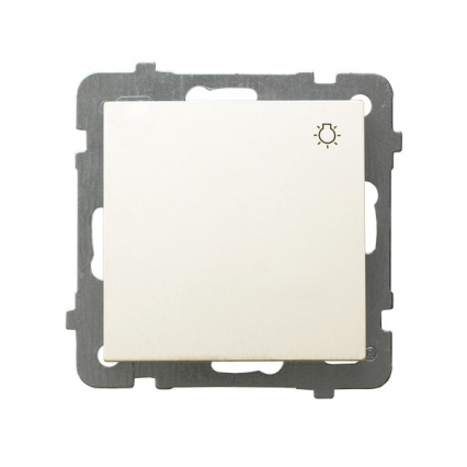 ŁĄCZNIK ZWIERNY ŚWIATŁO ZACISKI ŚRUBOWE 10AX 250V IP20 ECRU AS - OSPEL - ŁP-5G/m/27