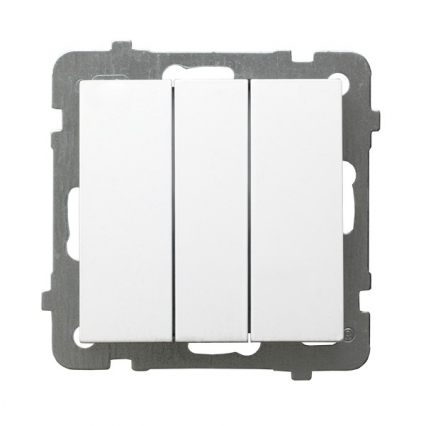 ŁĄCZNIK POTRÓJNY ZACISKI ŚRUBOWE 10AX 250V IP20 BIAŁY AS - OSPEL - ŁP-13G/m/00