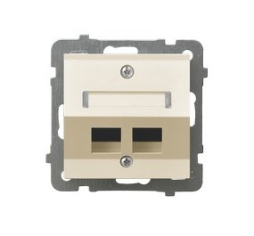 OBUDOWA GNIAZDA KOMPUTEROWEGO PODWOJNEGO ECRU AS - OSPEL - GPK-2GS/p/27