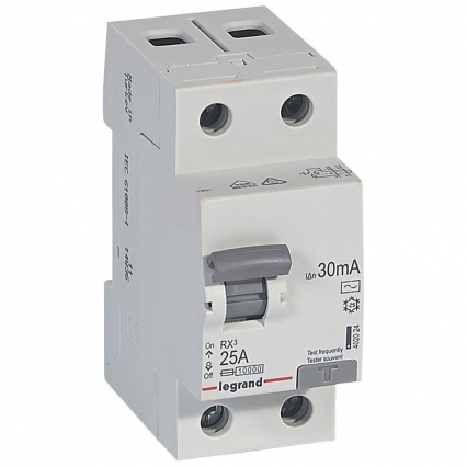 WYŁĄCZNIK RÓŻNICOWY 25A/30MA 2 BIEGUNY TYP AC RX3 - LEGRAND - 402024