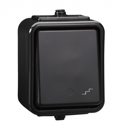 ŁĄCZNIK SCHODOWY POJEDYNCZY HERMETYCZNY NATYNKOWY IP44 WNT-600C 10A 250V CZARNY CEDAR - SCHNEIDER ELECTRIC - WNT600C05