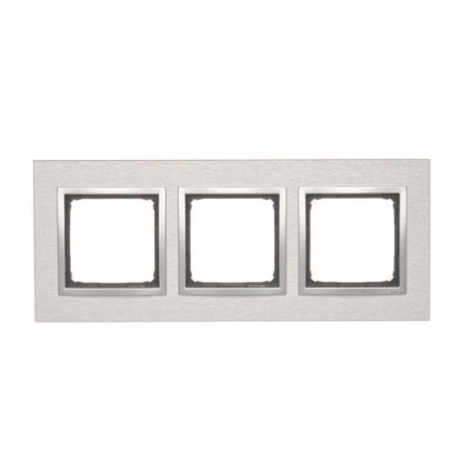 Ramka 3-krotna Nature-Metal, INOX KLASYCZNY, IP20/IP44* (*IP44-należy zastosować zestaw uszczelek DUN3) - KONTAKT SIMON - DRN3/77