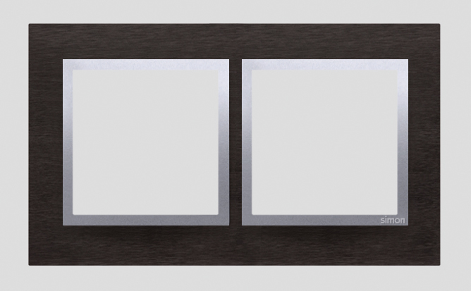 Ramka 2-krotna Nature-Metal, INOX YIN, IP20/IP44* (*IP44-należy zastosować zestaw uszczelek DUN2) - KONTAKT SIMON - DRN2/78