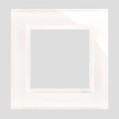 RAMKA POJEDYNCZA SZKŁO IP20/IP44 BIAŁY PERŁOWY SIMON 54 NATURE - KONTAKT SIMON - DRN1/70