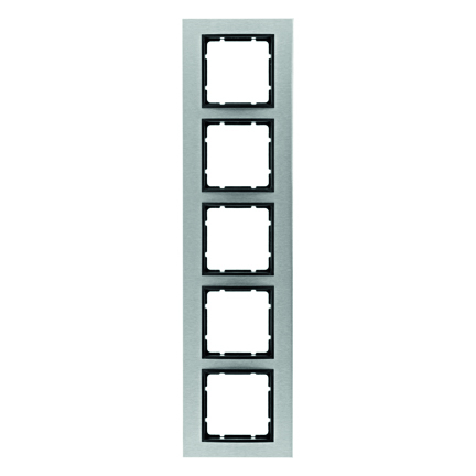 RAMKA PIĘCIOKROTNA PIONOWA STAL SZLACHETNA/ANTRACYT MAT B.7 - HAGER - 10153606