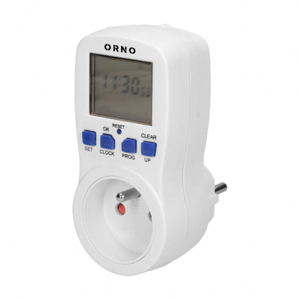 PROGRAMATOR CZASOWY ELEKTRONICZNY 16A GNIAZDO Z/U TYGODNIOWY - ORNO - OR-PRE-409