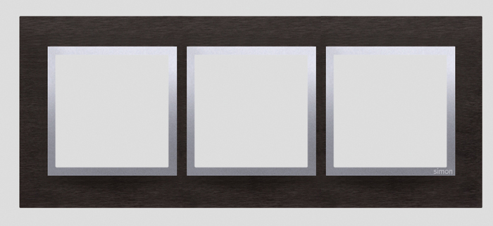 Ramka 3-krotna Nature-Metal, INOX YIN, IP20/IP44* (*IP44-należy zastosować zestaw uszczelek DUN3) - KONTAKT SIMON - DRN3/78