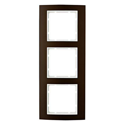 RAMKA POTRÓJNA ALU BRĄZOWY/BIAŁY B.3 - HAGER - 10133021