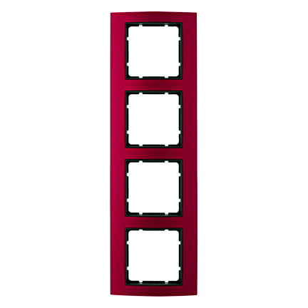 RAMKA POCZWÓRNA ALU CZERWONY/ANTRACYT B.3 - HAGER - 10143012