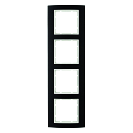 RAMKA POCZWÓRNA ALU CZARNY/BIAŁY B.3 - HAGER - 10143025