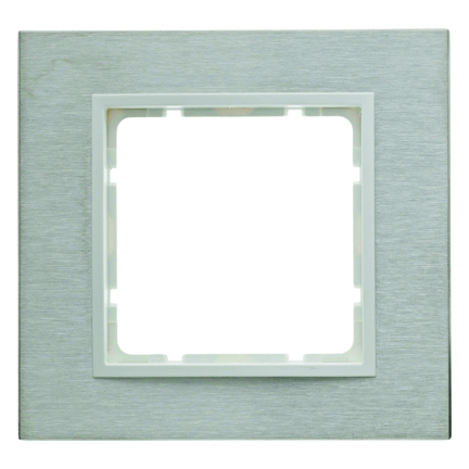 RAMKA POJEDYNCZA STAL SZLACHETNA/BIAŁY B.7 - HAGER - 10113609