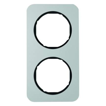 RAMKA PODWÓJNA ALUMINIUM/CZARNY R.1 - HAGER - 10122184
