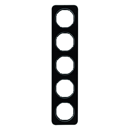 RAMKA PIĘCIOKROTNA SZKŁO CZARNY R.1 - HAGER - 10152116