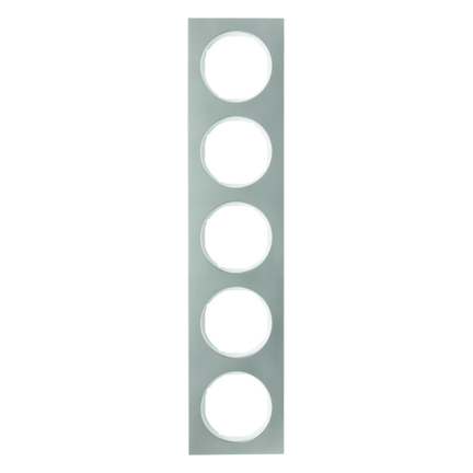 RAMKA PIĘCIOKROTNA STAL SZLACHETNA/BIAŁY R.3 - HAGER - 10152214