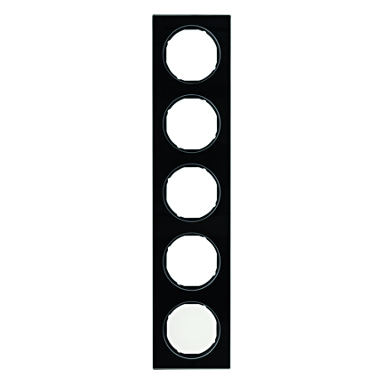 RAMKA PIĘCIOKROTNA SZKŁO CZARNY R.3 - HAGER - 10152216