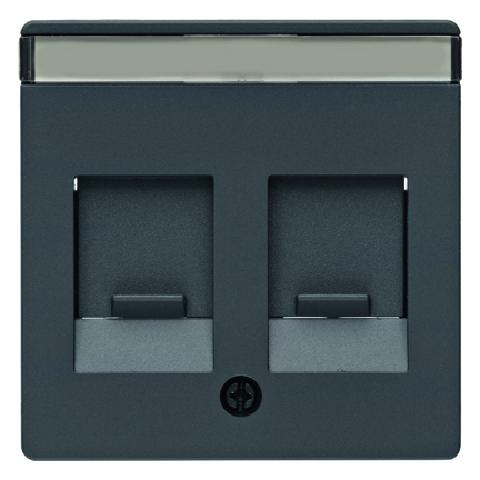 ELEMENT CENTRALNY Z ZASUWĄ CHRONIĄCĄ PRZED KURZEM ANTRACYT AKSAMIT Q.1/Q.3 - HAGER - 11816086