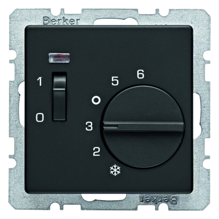 REGULATOR TEMPERATURY POMIESZCZENIA ZE STYKIEM ROZWIERNYM ANTRACYT AKSAMIT Q.1/Q.3  - HAGER - 20306086