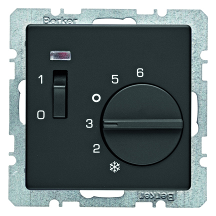 REGULATOR TEMPERATURY POMIESZCZENIA 24V STYK ROZWIERNY ANTRACYT AKSAMIT Q.1/Q.3  - HAGER - 20316086