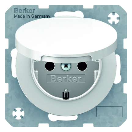 GNIAZDO SCHUKO Z POKRYWĄ BIAŁY POŁYSK R.1/R.3 - HAGER - 47512089