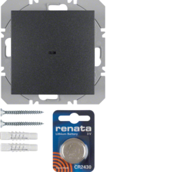 PRZYCISK POJEDYNCZY PŁASKI QUICKLINK ANTRACYT MAT S.1/B.3/B.7 KNX RF  - HAGER - 85655285