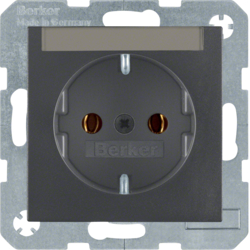 GNIAZDO SCHUKO Z POLEM OPISOWYM ANTRACYT B.3/B.7  - HAGER - 47501606