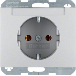 GNIAZDO SCHUKO Z POLEM OPISOWYM ALU K.5  - HAGER - 47397003
