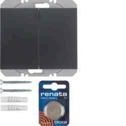 PRZYCISK RADIOWY PODWÓJNY PŁASKI QUICKLINK ANTRACYT MAT K.1 KNX RF  - HAGER - 85656275