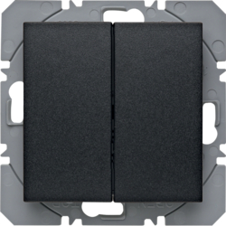 PRZYCISK PODWÓJNY PŁASKI QUICKLINK ANTRACYT MAT B.KWADRAT/S.1/B.3/B.7 KNX RF  - HAGER - 85656285