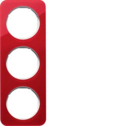RAMKA POTRÓJNA AKRYL PRZEŹROCZYSTY CZERWONY/BIAŁY R.1 - HAGER - 10132349