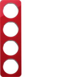 RAMKA POCZWÓRNA AKRYL PRZEŹROCZYSTY CZERWONY/BIAŁY R.1 - HAGER - 10142349