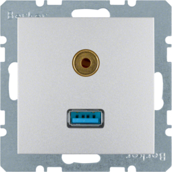 GNIAZDO USB / 3.5 MM AUDIO ALU MAT B.1/B.7 - HAGER - 3315391404